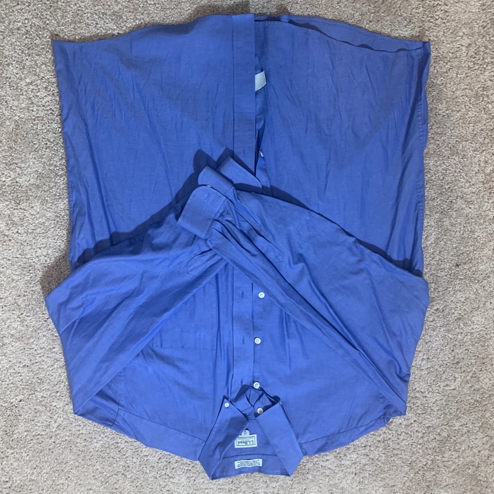 L.L.Bean Men's Comfort Stretch Blue XL Oxford Shirt
